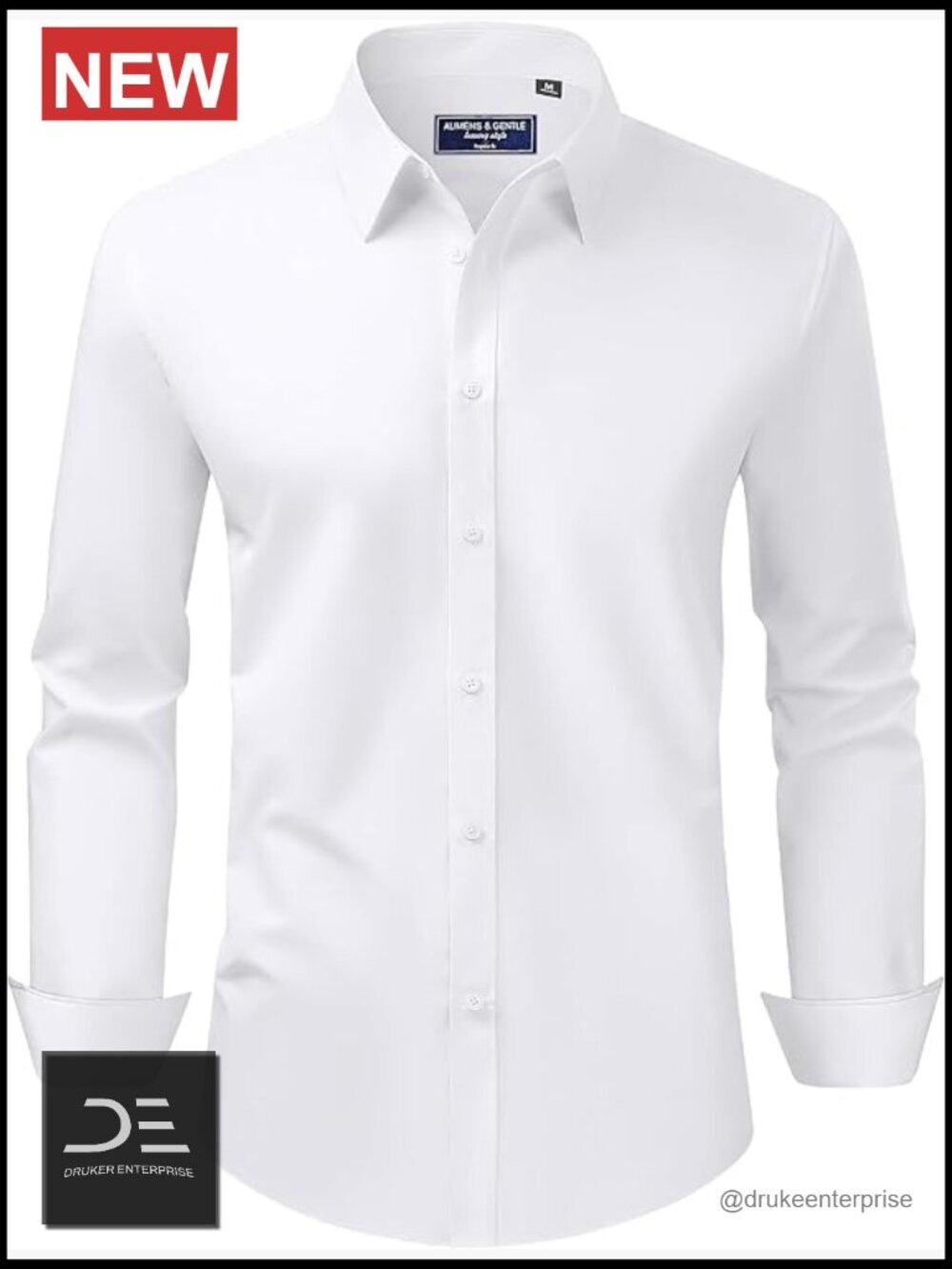 Men's Regular Fit Stretch Dress Shirt Long Sleeve Button Down